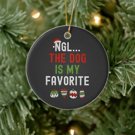 NGL The Dog is my Favorite Family Matching Xmas セラミックオーナメント (ツリー)