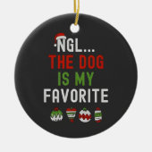 NGL The Dog is my Favorite Family Matching Xmas セラミックオーナメント (正面)