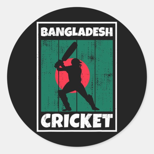 Ngladeshi Cricket Fan Flag Of Ngladesh Cricket  ラウンドシール (正面)