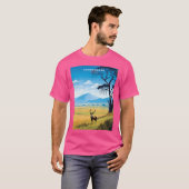 Ngorongoroタンザニアのクレーター野生動物旅行ポスター Tシャツ (正面フル)