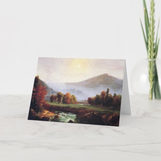 NHのプリマスで朝霧が立ち上素晴らしがり サンキューカード (正面)