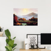 NHのプリマスで朝霧が立ち上素晴らしがり ポスター (ホームオフィス)