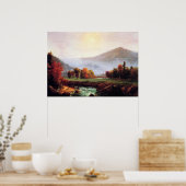 NHのプリマスで朝霧が立ち上素晴らしがり ポスター (キッチン)