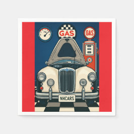 NHアンティークカーイラストレーション スタンダードカクテルナプキン