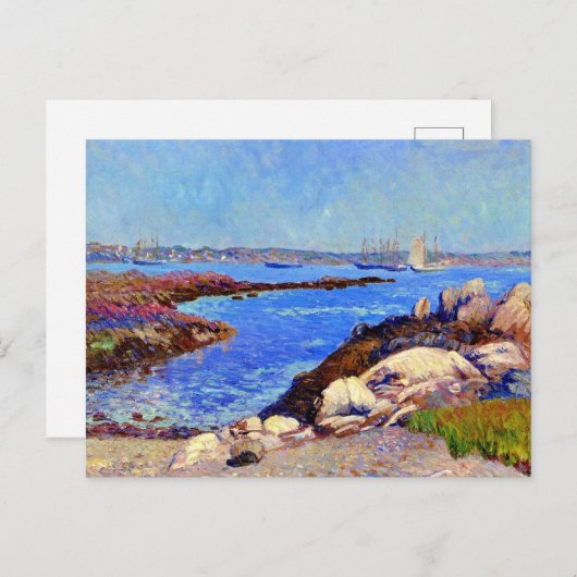 NHアート素晴らしハーバー絵画ポーツマス ポストカード (正面/裏面)