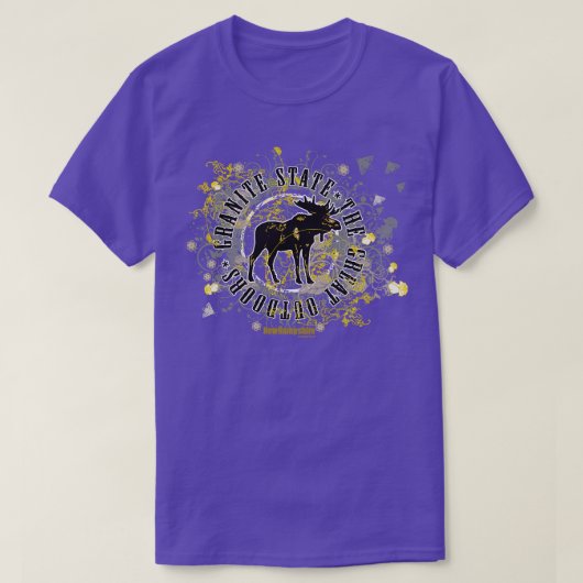 NHムースメダリオンブラックアンドイエロー Tシャツ (デザイン正面)