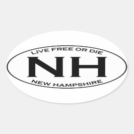 NH – ニューハンプシャー 楕円形シール