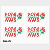 NHSを救うために労務に投票 長方形シール (シート)