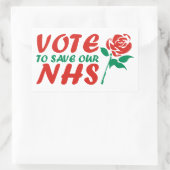 NHSを救うために労務に投票 長方形シール (バッグ)