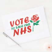 NHSを救うために労務に投票 長方形シール (封筒)