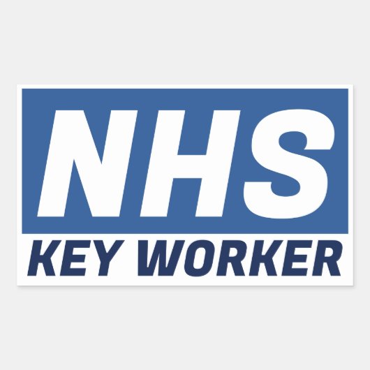 NHS主要従事者 長方形シール (正面)