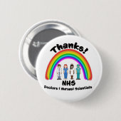 NHS医感謝してい者ナース科学者レインボー 缶バッジ (正面&裏面)