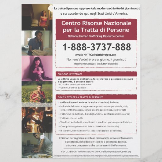 NHTRCホットラインフライヤー チラシ (正面)