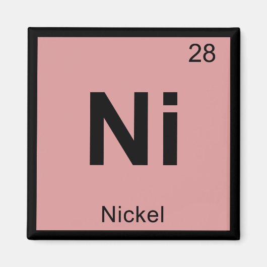 Ni - ニッケルの化学記号 周期表 マグネット (正面)