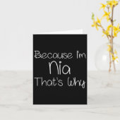 Nia Funny Personalized Birthday Women Name Gift Id カード (黄色い花)