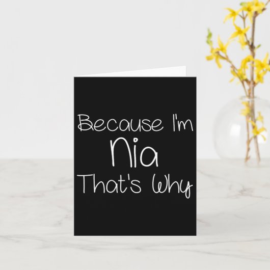 Nia Funny Personalized Birthday Women Name Gift Id カード (黄色い花)