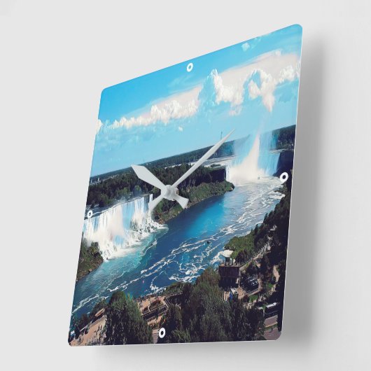 NIAGARA滝 – 表示 スクエア壁時計 (傾斜)