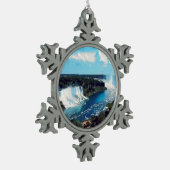 NIAGARA滝 – 表示 スノーフレークピューターオーナメント (左)