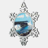 NIAGARA滝 – 表示 スノーフレークピューターオーナメント (右)