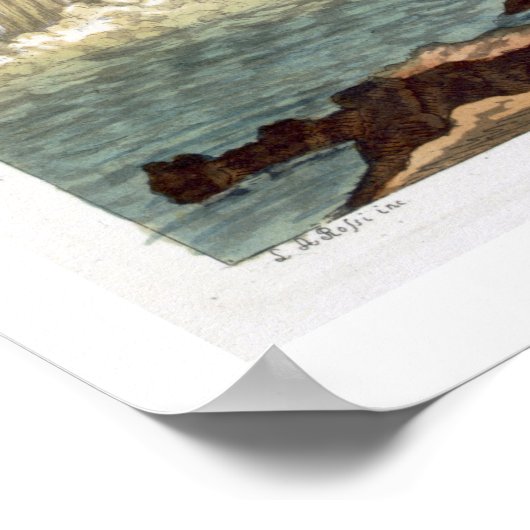 Niagara Falls, 1818 (colour engraving) ポスター (角)