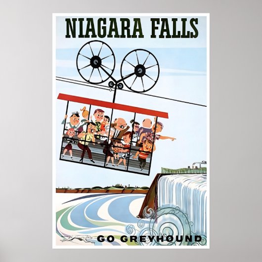 Niagara Falls Art Canada Print USA Travel Poster ポスター (正面)