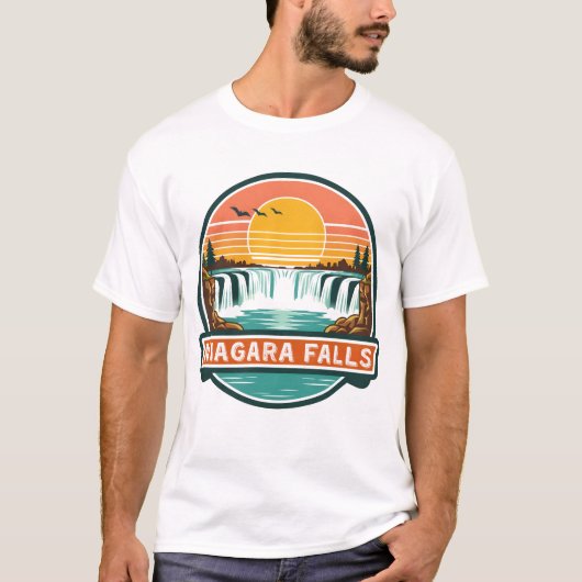 niagara falls canada retro design  tシャツ (正面)