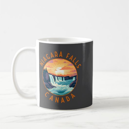 Niagara Falls Canada Retro Distressed Circle _1 コーヒーマグカップ (左)