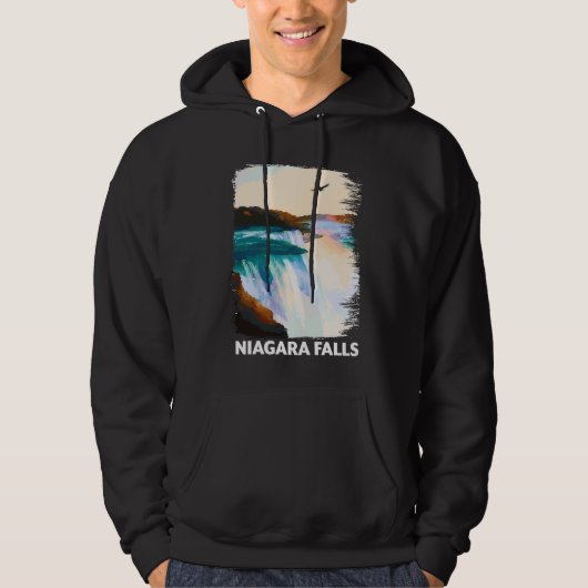 Niagara Falls Canada USA Skyline Silhouette Outlin パーカ (正面)