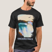 Niagara Falls Canada USA Skyline Silhouette Outlin Tシャツ (正面)