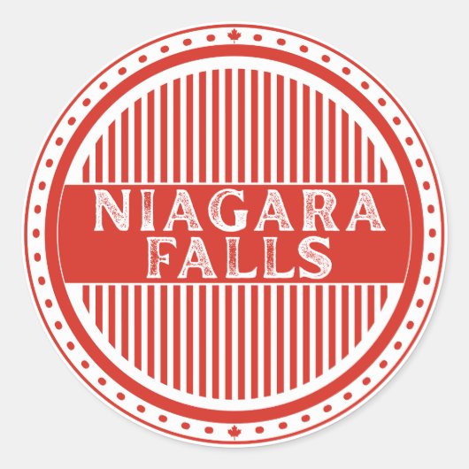 Niagara Falls City Pride Emblem Canadian Identity ラウンドシール (正面)