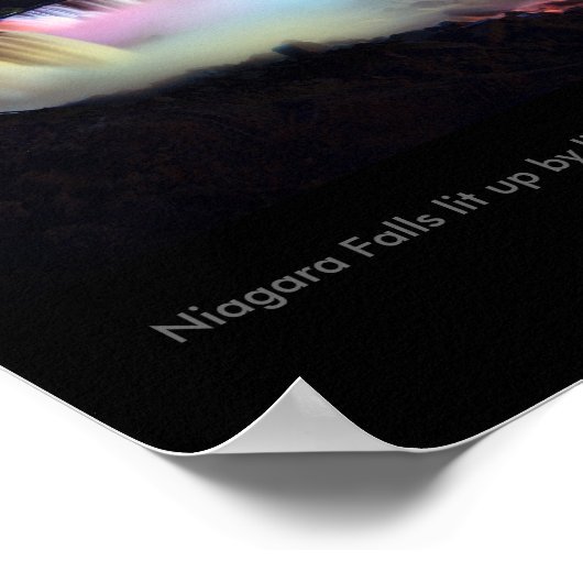 Niagara Falls lit up by light from Ontario ポスター (角)
