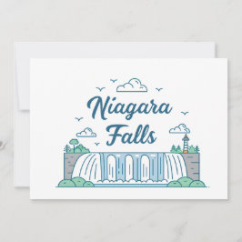 Niagara Falls Minimal Flat Design Illustration シーズンカード