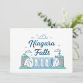 Niagara Falls Minimal Flat Design Illustration シーズンカード (スタンド正面)