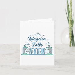 Niagara Falls Minimal Flat Design Illustration シーズンカード