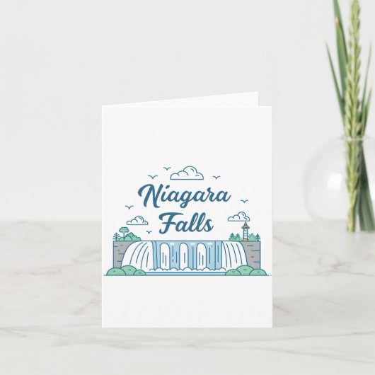 Niagara Falls Minimal Flat Design Illustration シーズンカード (正面)