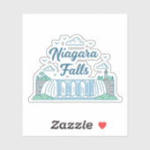 Niagara Falls Minimal Flat Design Illustration シール (シート)