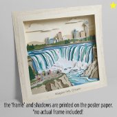Niagara Falls Ontairo Canada Paper Collage Diorama ポスター