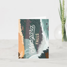Niagara Falls Retro Vintage Poster Illustration シーズンカード