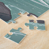 Niagara Falls Retro Vintage Poster Illustration ジグソーパズル (側面)