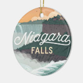 Niagara Falls Retro Vintage Poster Illustration セラミックオーナメント (左)