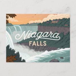 Niagara Falls Retro Vintage Poster Illustration ポストカード