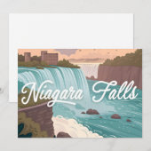 Niagara Falls Scenic Illustration at Sunset シーズンカード (正面/裏面)