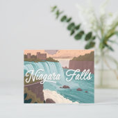 Niagara Falls Scenic Illustration at Sunset シーズンポストカード (スタンド正面)