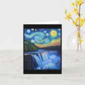 Niagara Falls - Van Gogh Style - Starry Night  カード (黄色い花)