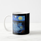 Niagara Falls - Van Gogh Style - Starry Night  コーヒーマグカップ (左)
