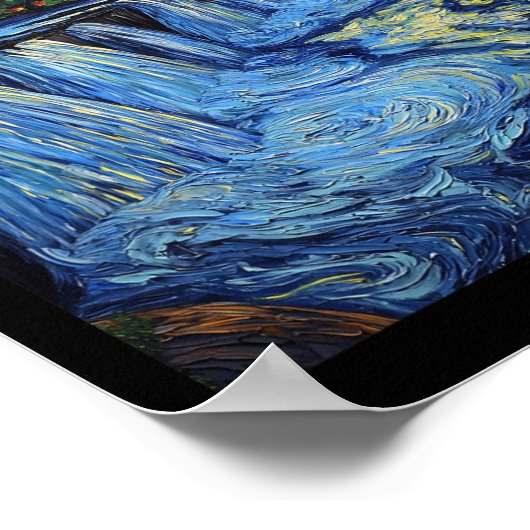 Niagara Falls - Van Gogh Style - Starry Night  ポスター (角)