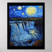 Niagara Falls - Van Gogh Style - Starry Night  ポスター (正面)