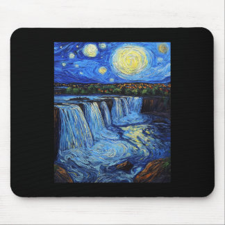 Niagara Falls - Van Gogh Style - Starry Night  マウスパッド