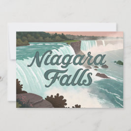 Niagara Falls Vintage Textured Illustration シーズンカード