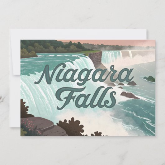 Niagara Falls Vintage Textured Illustration シーズンカード (正面)